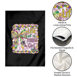 Funny Mardi Gras Throw Girl Life Garden Flag Coquette Bow Carnival TS11 Print Your Wear