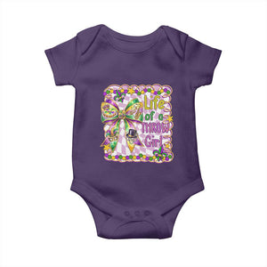 Funny Mardi Gras Throw Girl Life Baby Onesie Coquette Bow Carnival TS11 Purple Print Your Wear
