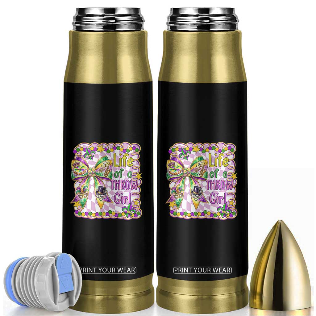 Funny Mardi Gras Throw Girl Life Bullet Tumbler Coquette Bow Carnival TS11 Black Print Your Wear