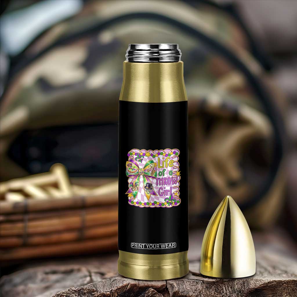 Funny Mardi Gras Throw Girl Life Bullet Tumbler Coquette Bow Carnival TS11 Print Your Wear