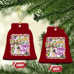 Funny Mardi Gras Throw Girl Life Ceramic Ornament Coquette Bow Carnival TS11 Print Your Wear