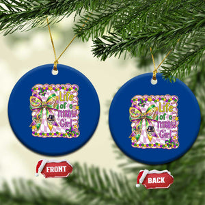 Funny Mardi Gras Throw Girl Life Ceramic Ornament Coquette Bow Carnival TS11 1pc Blue Print Your Wear