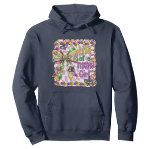 Funny Mardi Gras Throw Girl Life Hoodie Coquette Bow Carnival TS11 Navy Print Your Wear