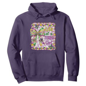 Funny Mardi Gras Throw Girl Life Hoodie Coquette Bow Carnival TS11 Purple Print Your Wear