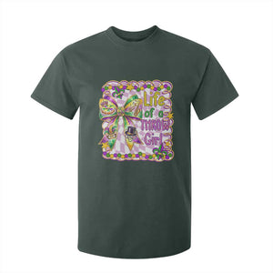 Funny Mardi Gras Throw Girl Life T Shirt For Kid Coquette Bow Carnival TS11 Dark Forest Green Print Your Wear