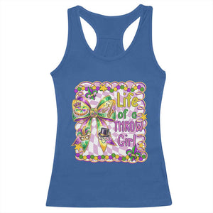 Funny Mardi Gras Throw Girl Life Racerback Tank Top Coquette Bow Carnival TS11 Royal Blue Print Your Wear