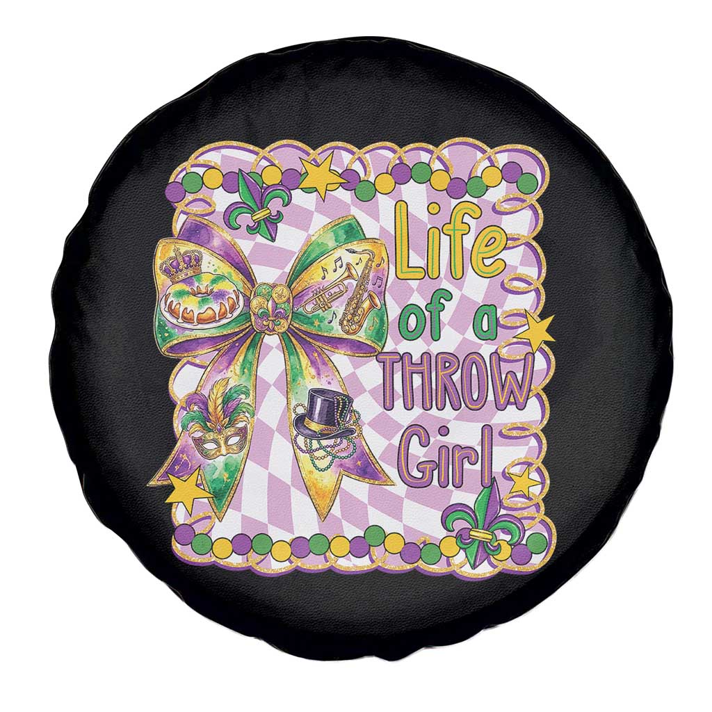 Funny Mardi Gras Throw Girl Life Spare Tire Cover Coquette Bow Carnival TS11 Print Your Wear