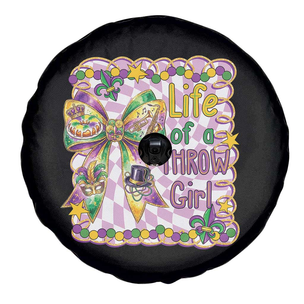 Funny Mardi Gras Throw Girl Life Spare Tire Cover Coquette Bow Carnival TS11 Print Your Wear