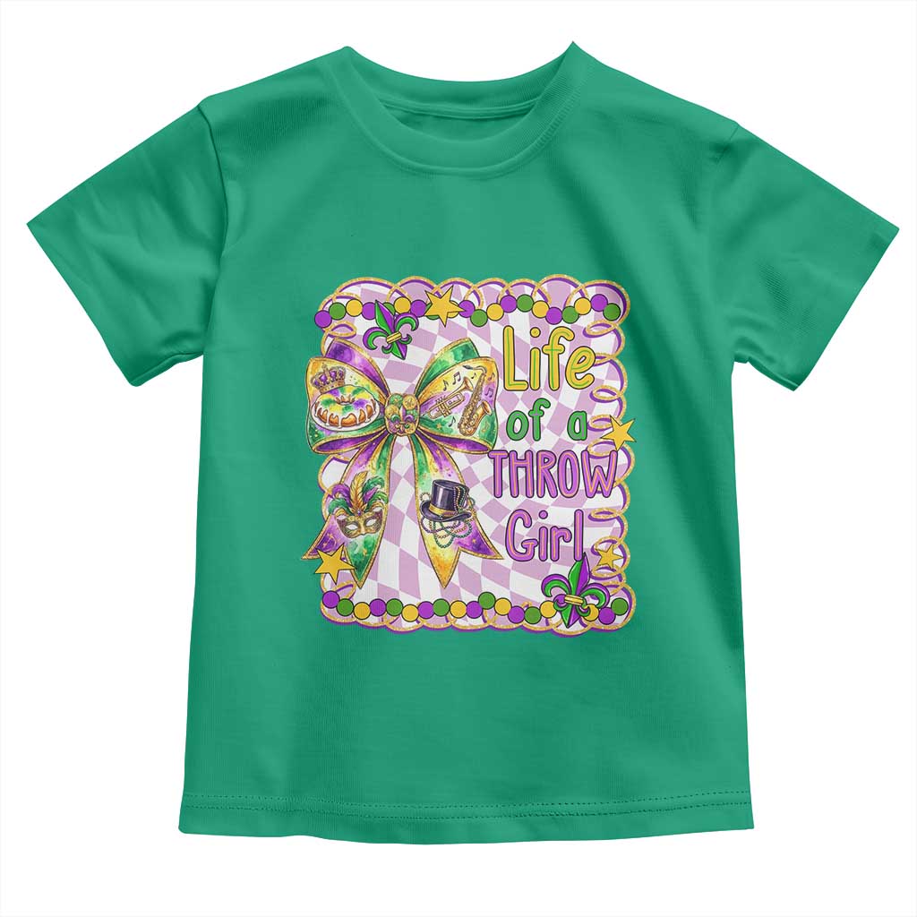 Funny Mardi Gras Throw Girl Life Toddler T Shirt Coquette Bow Carnival TS11 Irish Green Print Your Wear