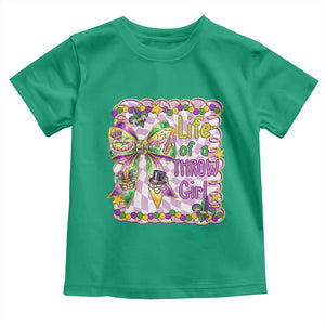 Funny Mardi Gras Throw Girl Life Toddler T Shirt Coquette Bow Carnival TS11 Irish Green Print Your Wear