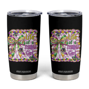 Funny Mardi Gras Throw Girl Life Tumbler Cup Coquette Bow Carnival TS11 Black Print Your Wear