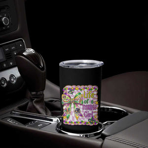 Funny Mardi Gras Throw Girl Life Tumbler Cup Coquette Bow Carnival TS11 Print Your Wear