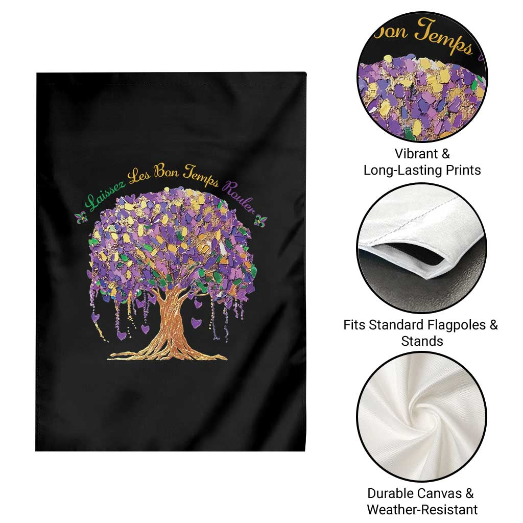 Mardi Gras Tree Brushstroke Graphic Garden Flag Laissez Les Bon Temps Rouler TS11 Print Your Wear