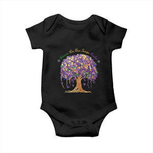 Mardi Gras Tree Brushstroke Graphic Baby Onesie Laissez Les Bon Temps Rouler TS11 Black Print Your Wear