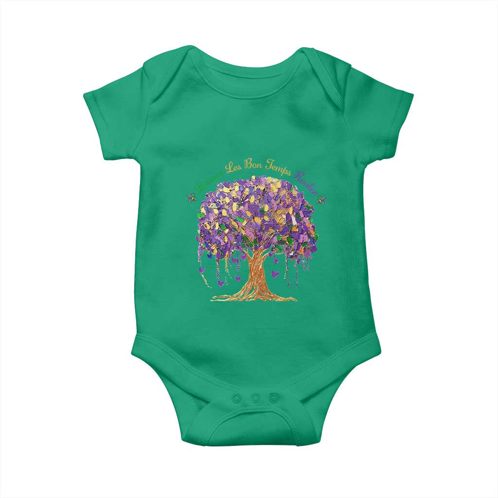 Mardi Gras Tree Brushstroke Graphic Baby Onesie Laissez Les Bon Temps Rouler TS11 Irish Green Print Your Wear
