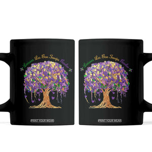 Mardi Gras Tree Brushstroke Graphic Coffee Mug Laissez Les Bon Temps Rouler TS11 Black Print Your Wear