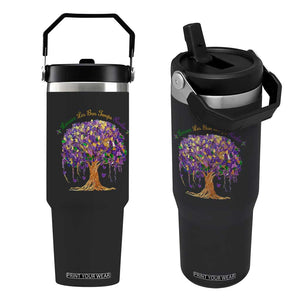 Mardi Gras Tree Brushstroke Graphic Flip Straw Tumbler Laissez Les Bon Temps Rouler TS11 One Size: 30 oz Black Print Your Wear