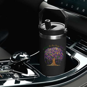 Mardi Gras Tree Brushstroke Graphic Flip Straw Tumbler Laissez Les Bon Temps Rouler TS11 Print Your Wear