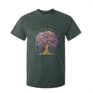 Mardi Gras Tree Brushstroke Graphic T Shirt For Kid Laissez Les Bon Temps Rouler TS11 Dark Forest Green Print Your Wear