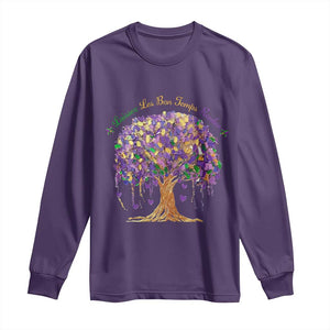 Mardi Gras Tree Brushstroke Graphic Long Sleeve Shirt Laissez Les Bon Temps Rouler TS11 Purple Print Your Wear