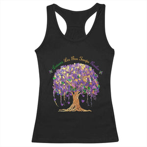 Mardi Gras Tree Brushstroke Graphic Racerback Tank Top Laissez Les Bon Temps Rouler TS11 Black Print Your Wear