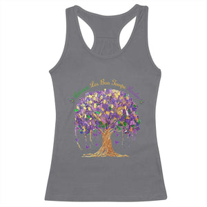 Mardi Gras Tree Brushstroke Graphic Racerback Tank Top Laissez Les Bon Temps Rouler TS11 Charcoal Print Your Wear