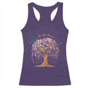Mardi Gras Tree Brushstroke Graphic Racerback Tank Top Laissez Les Bon Temps Rouler TS11 Purple Print Your Wear