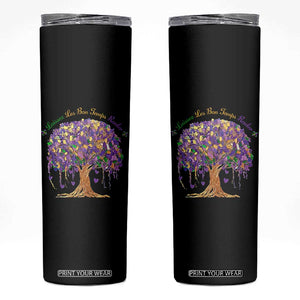 Mardi Gras Tree Brushstroke Graphic Skinny Tumbler Laissez Les Bon Temps Rouler TS11 Black Print Your Wear
