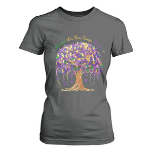 Mardi Gras Tree Brushstroke Graphic T Shirt For Women Laissez Les Bon Temps Rouler TS11 Dark Heather Print Your Wear