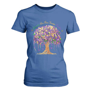 Mardi Gras Tree Brushstroke Graphic T Shirt For Women Laissez Les Bon Temps Rouler TS11 Royal Blue Print Your Wear