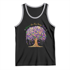 Mardi Gras Tree Brushstroke Graphic Tank Top Laissez Les Bon Temps Rouler TS11 Black Athletic Heather Print Your Wear