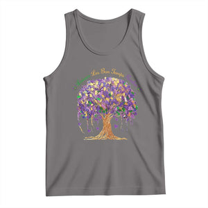 Mardi Gras Tree Brushstroke Graphic Tank Top Laissez Les Bon Temps Rouler TS11 Deep Heather Print Your Wear