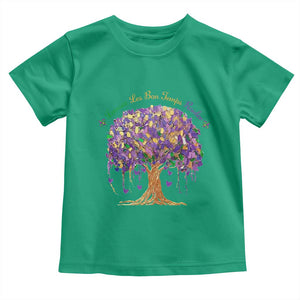 Mardi Gras Tree Brushstroke Graphic Toddler T Shirt Laissez Les Bon Temps Rouler TS11 Irish Green Print Your Wear
