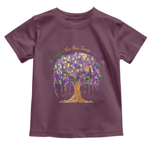 Mardi Gras Tree Brushstroke Graphic Toddler T Shirt Laissez Les Bon Temps Rouler TS11 Maroon Print Your Wear