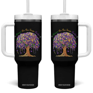 Mardi Gras Tree Brushstroke Graphic Tumbler With Handle Laissez Les Bon Temps Rouler TS11 One Size: 40 oz Black Print Your Wear