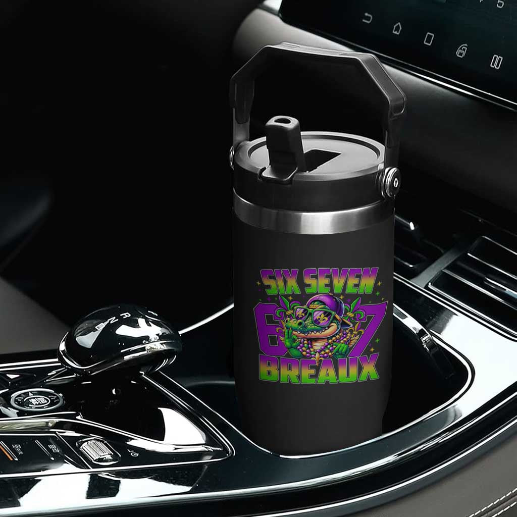 Mardi Gras Six Seven Breaux Flip Straw Tumbler Funny Mardigator Alligator 6 7 Meme TS11 Print Your Wear