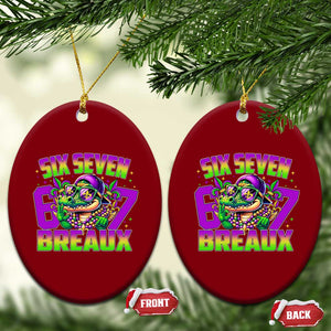 Mardi Gras Six Seven Breaux Ceramic Ornament Funny Mardigator Alligator 6 7 Meme TS11 Print Your Wear