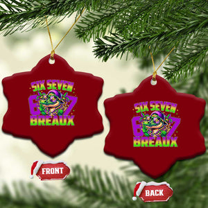 Mardi Gras Six Seven Breaux Ceramic Ornament Funny Mardigator Alligator 6 7 Meme TS11 Print Your Wear