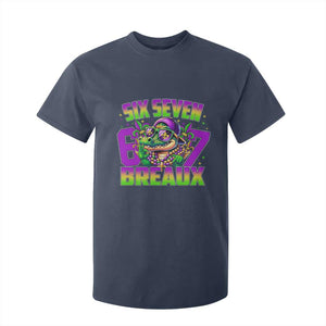 Mardi Gras Six Seven Breaux T Shirt For Kid Funny Mardigator Alligator 6 7 Meme TS11 Navy Print Your Wear