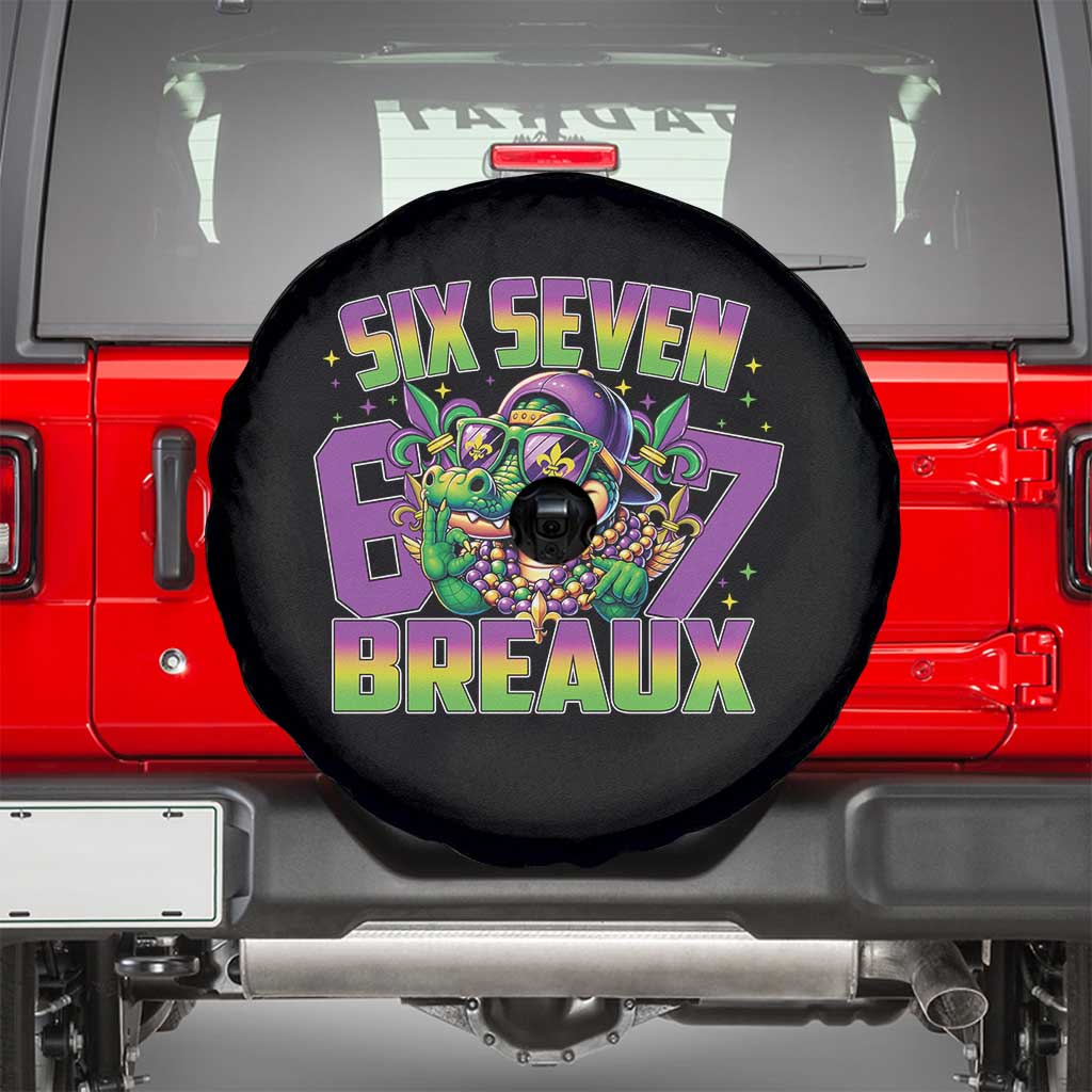 Mardi Gras Six Seven Breaux Spare Tire Cover Funny Mardigator Alligator 6 7 Meme TS11 Black Print Your Wear