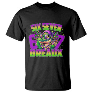 Mardi Gras Six Seven Breaux T Shirt Funny Mardigator Alligator 6 7 Meme TS11 Black Print Your Wear