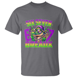 Mardi Gras Six Seven Breaux T Shirt Funny Mardigator Alligator 6 7 Meme TS11 Charcoal Print Your Wear