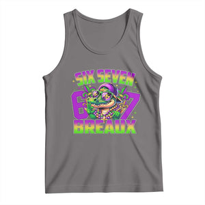 Mardi Gras Six Seven Breaux Tank Top Funny Mardigator Alligator 6 7 Meme TS11 Deep Heather Print Your Wear