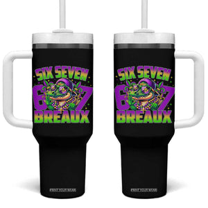 Mardi Gras Six Seven Breaux Tumbler With Handle Funny Mardigator Alligator 6 7 Meme TS11 One Size: 40 oz Black Print Your Wear