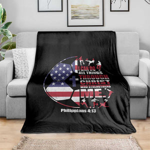 Christian Soccer Throw Blanket I Can Do All Things Through Christ Who Strengthens Me TS11 Print Your Wear