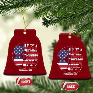Christian Soccer Ceramic Ornament I Can Do All Things Through Christ Who Strengthens Me TS11 Print Your Wear