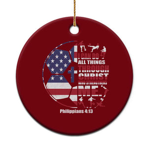 Christian Soccer Ceramic Ornament I Can Do All Things Through Christ Who Strengthens Me TS11 1pc Red Print Your Wear