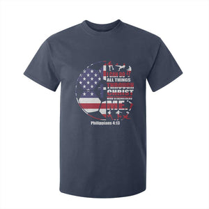 Christian Soccer T Shirt For Kid I Can Do All Things Through Christ Who Strengthens Me TS11 Navy Print Your Wear