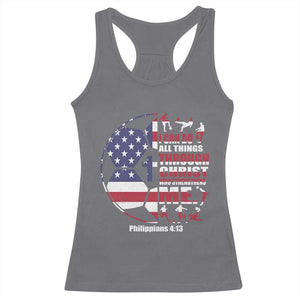 Christian Soccer Racerback Tank Top I Can Do All Things Through Christ Who Strengthens Me TS11 Charcoal Print Your Wear