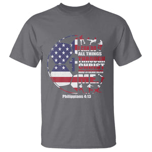 Christian Soccer T Shirt I Can Do All Things Through Christ Who Strengthens Me TS11 Charcoal Print Your Wear